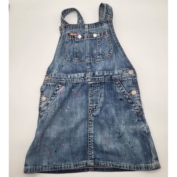 Polo Ralph Lauren Other - Polo Ralph Lauren Girls Denim Paint Splash Overall Dress SZ 5